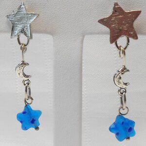 No 389 Handmade earrings with blowtorch glass beads